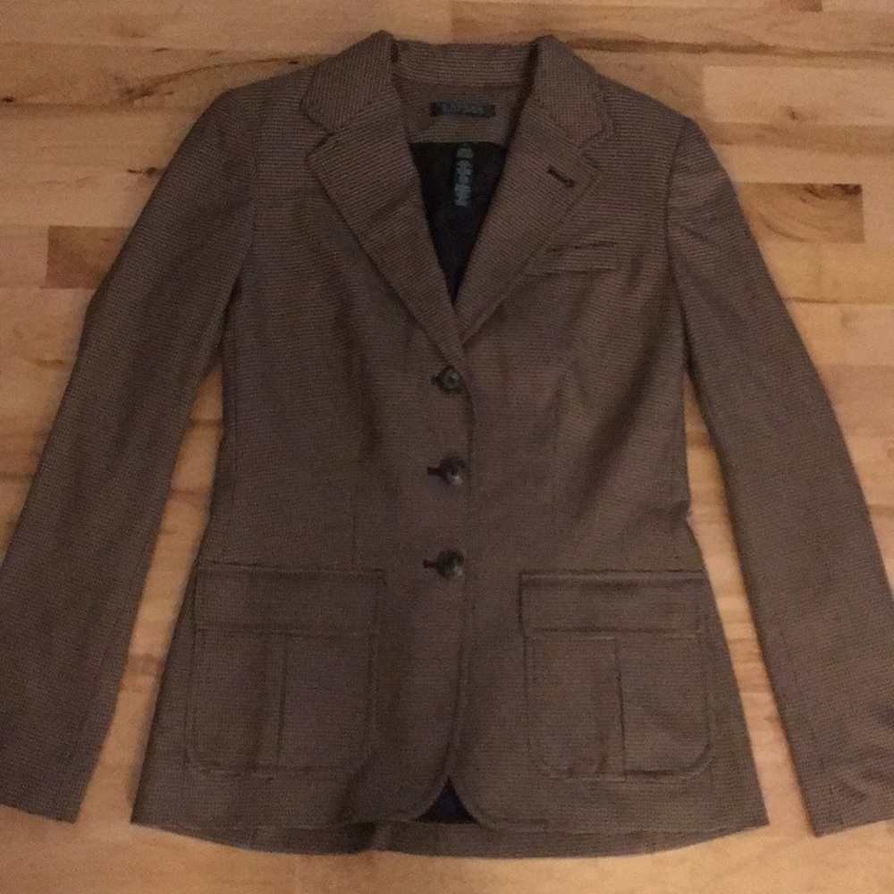 Ralph Lauren brown houndstooth NEW blazer